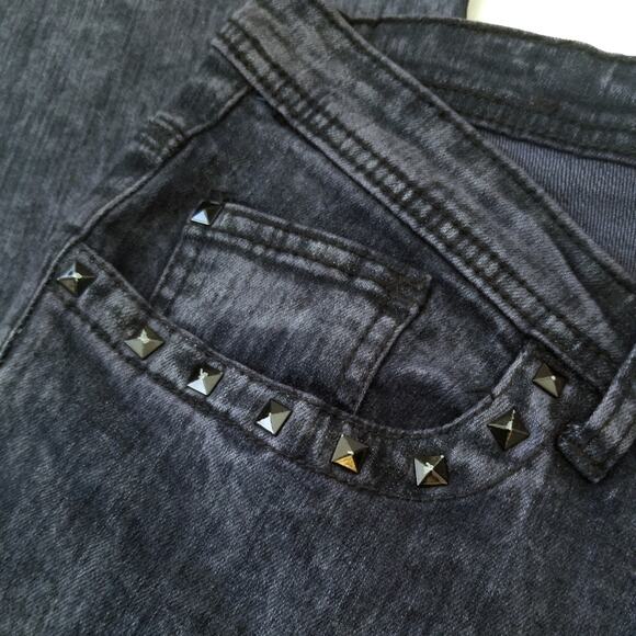 Soho Babe | Dark Acid Wash Studded Jeans - Picture 4 of 6